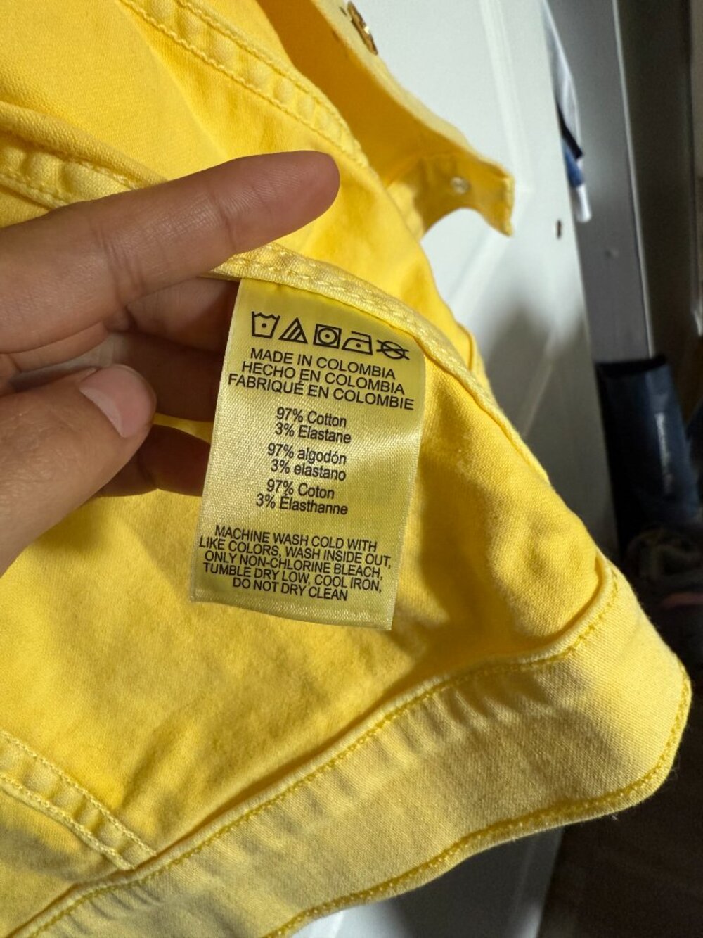Michael Kors Yellow Denim Jean Jacket Women's L 97% Cotton Like New Bright Bold - Picture 9 of 9